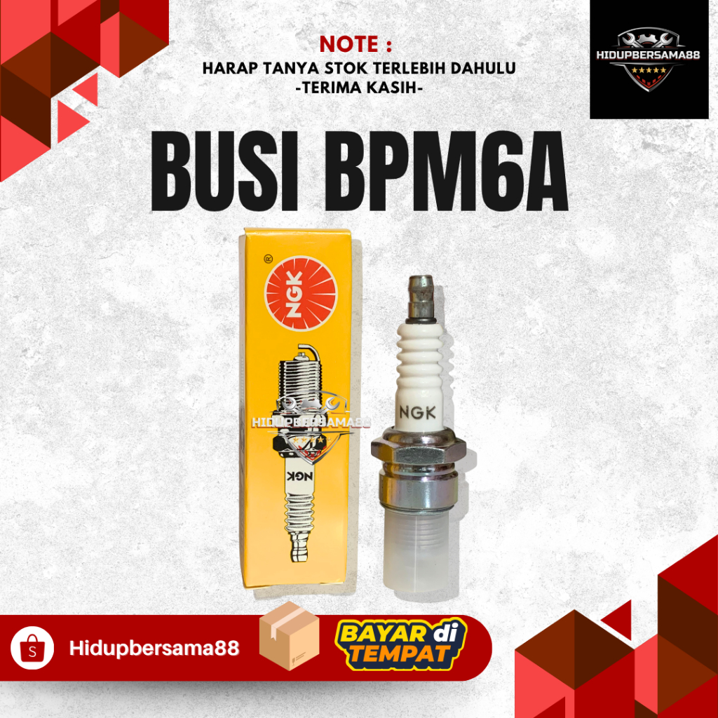 BUSI BPM6A NGK Busi NGK BPM6A busi mesin potong rumput isi 10 perkotak BUSI BPM6A busi potong rumput