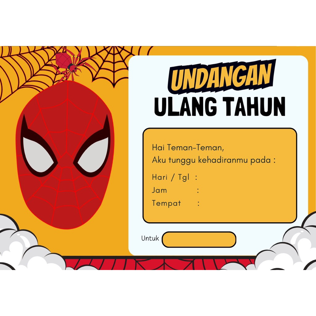 Undangan Ulang Tahun Anak Superhero Spiderman