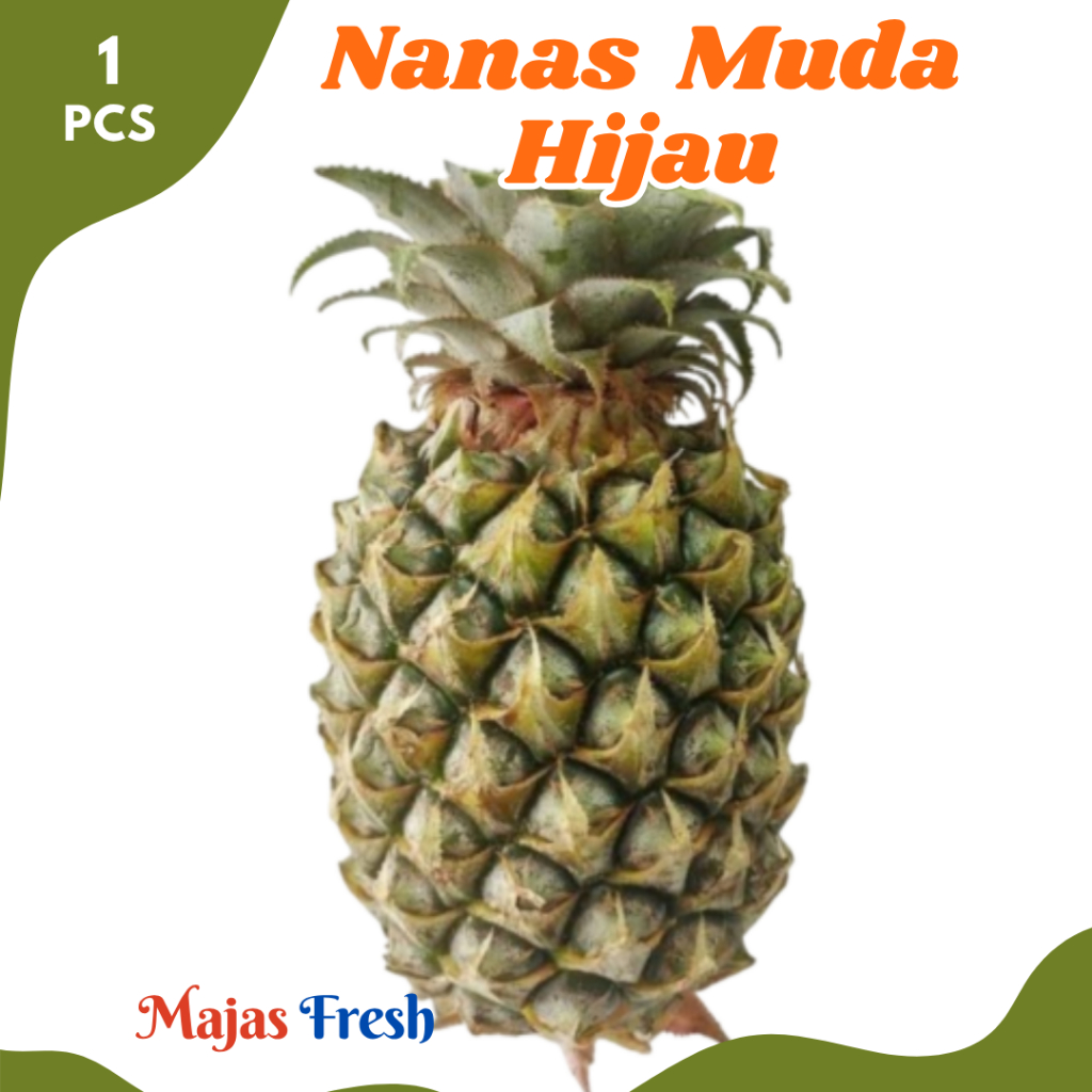 NANAS MUDA Hijau - Buah Nanas Muda Selai Rujak Utuh Fresh | 1 Buah [ Harga Per PCS ]