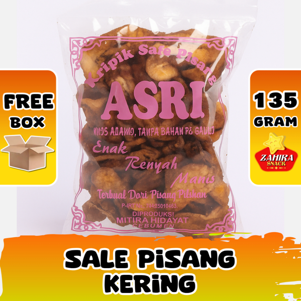 Keripik Sale Pisang Kering Manis Cemilan Kripik Pisang Sale Khas Kebumen 135gram