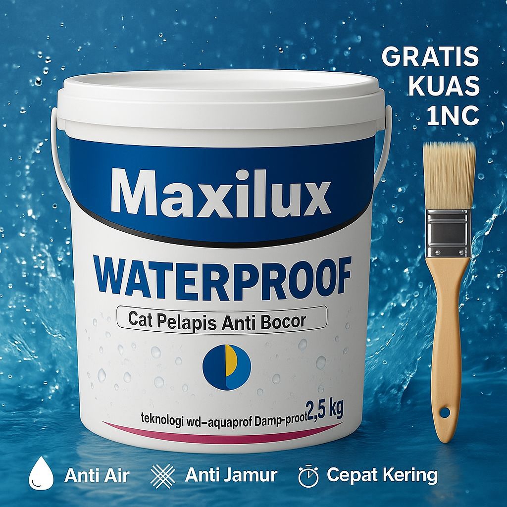 Cat Tembok Maxilux Waterproof 2,5Kg – Best Quality untuk Interior & Eksterior