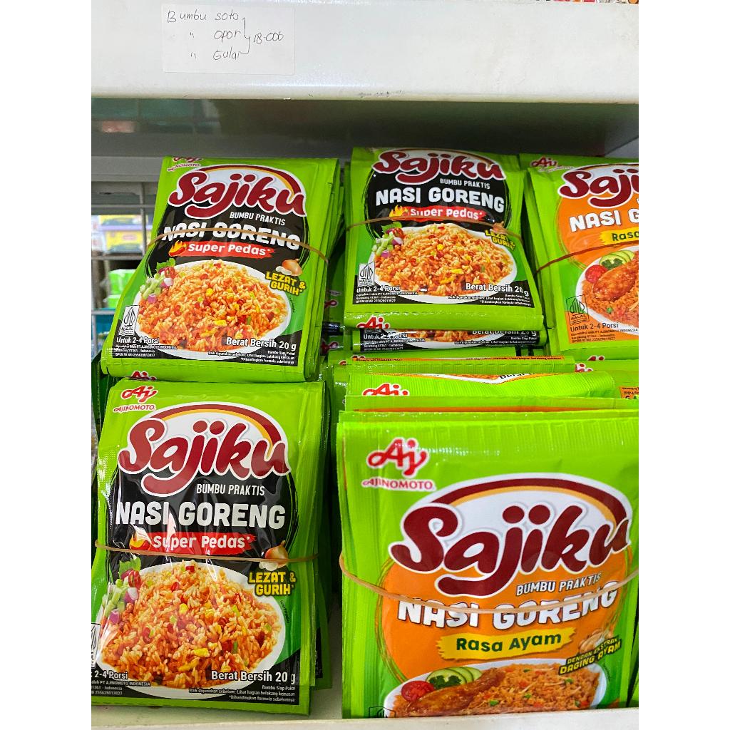 (10 Sachet) Sajiku Bumbu Praktis Nasi Goreng 20 Gram Rasa Ayam & Super Pedas - 1 Renceng