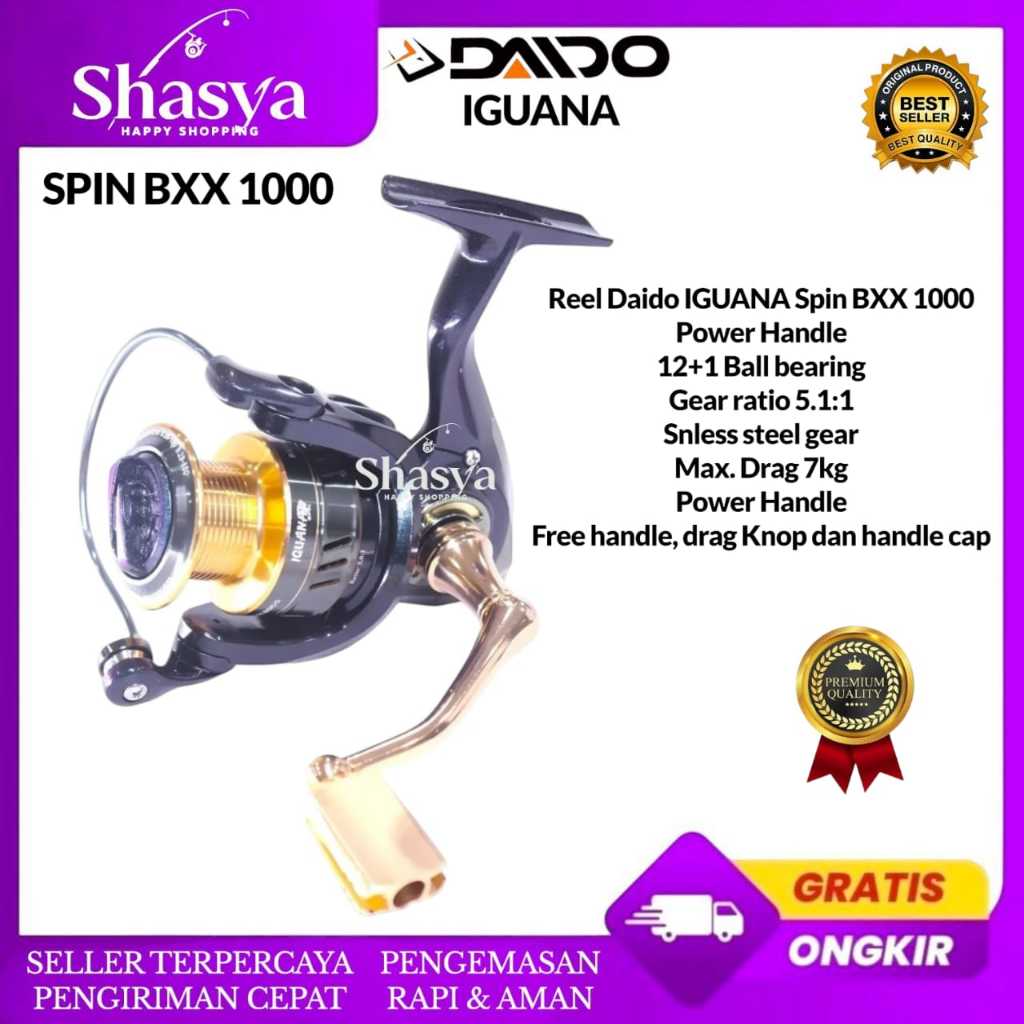 Reel Daido Iguana Spin 1000 Power Handel Warna Bunglon