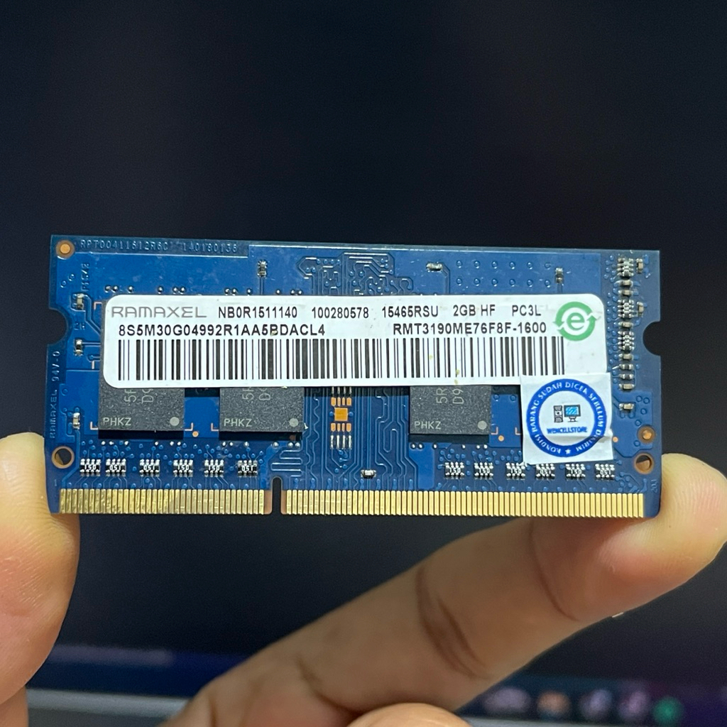 RAM LAPTOP RAMAXEL 2GB PC3L-12800/1600MHZ DDR3L