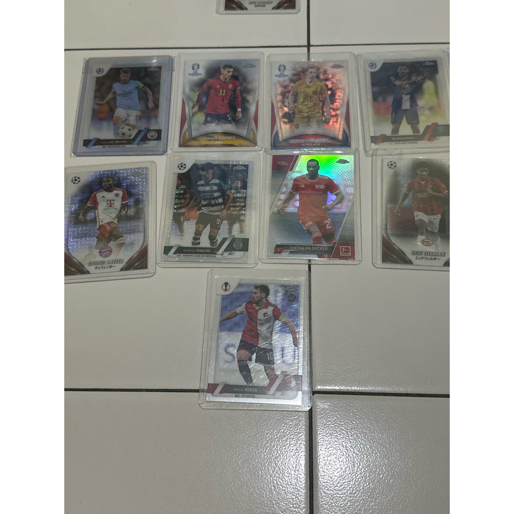 kartu bola insert & refractor topps chrome & topps