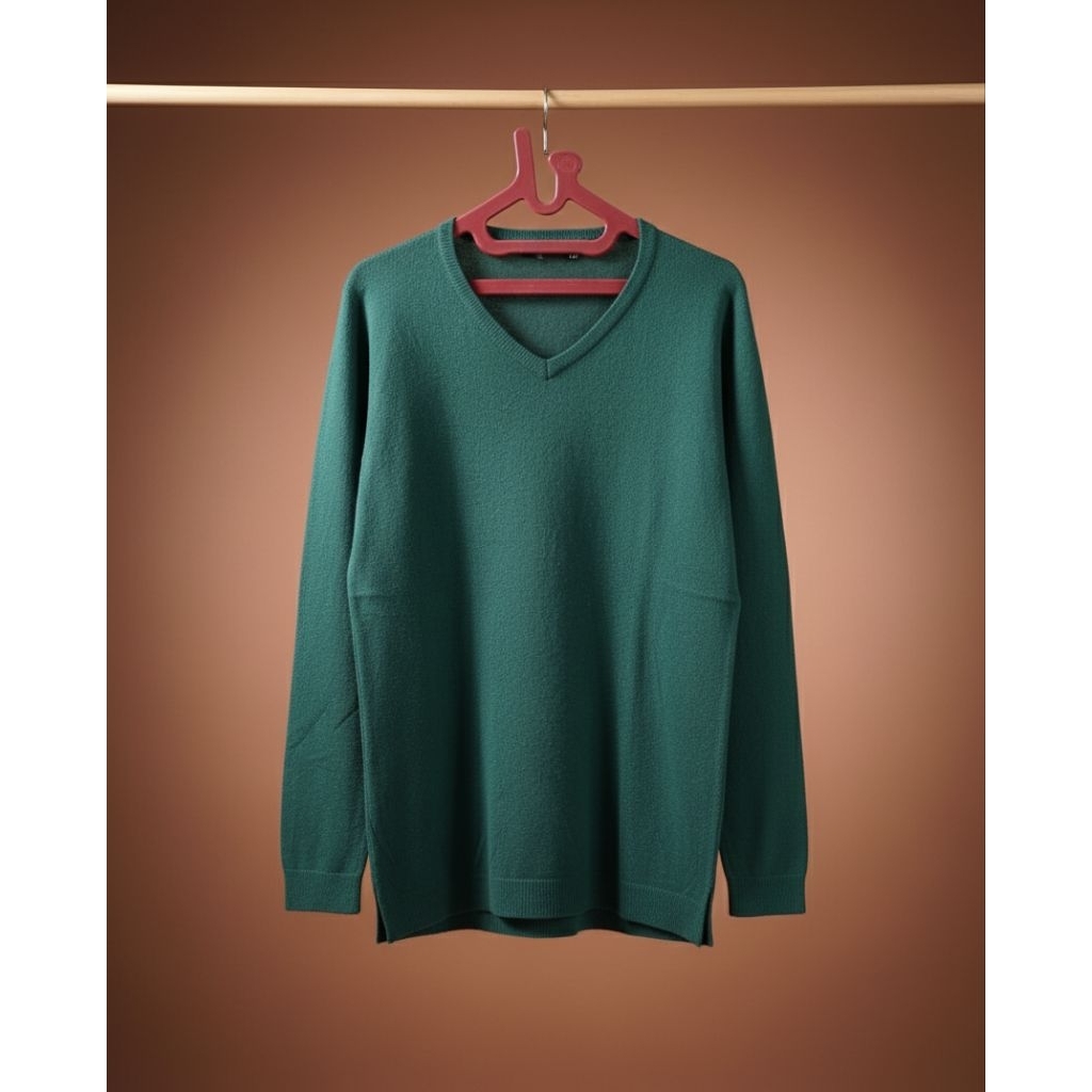 blouse rajut halus wanita warna hijau botol