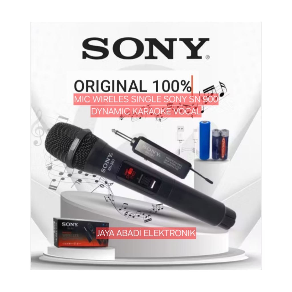 H30 SPECIAL EDISI MIC WIRELES SINGLE SONY SN 900 DYNAMIC KARAOKE VOCAL Microphone Wireles Resiver Mi