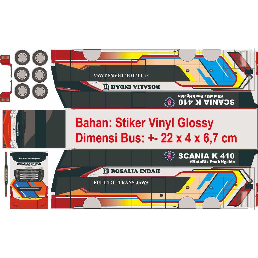 Miniatur Bus Rosalia Indah Tingkat SR3 SDD Double Dekker - Papercraft Kurniatravel