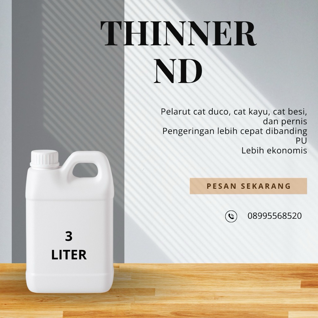 THINNER ND 3 Liter | Thinner Cat Mobil - Motor - Pagar - Kayu | Thinner Berkualitas