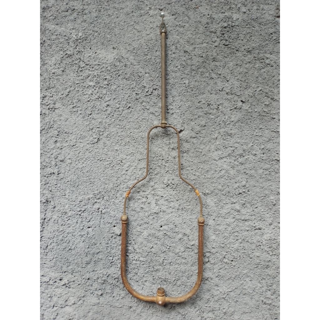 Rangka Kuningan Lampu Gas Pom Vintage Lawas Jadul Antik