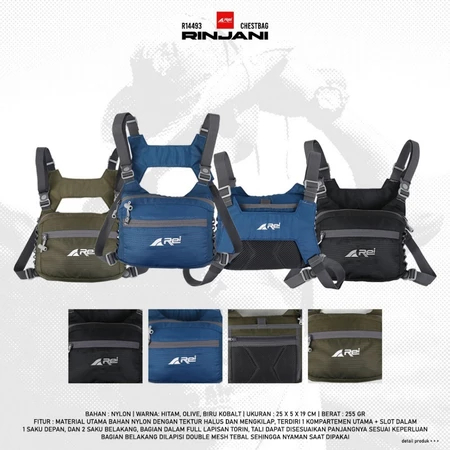 Chest Bag atau Tas Dada Pria Rinjani Arei Outdoorgear