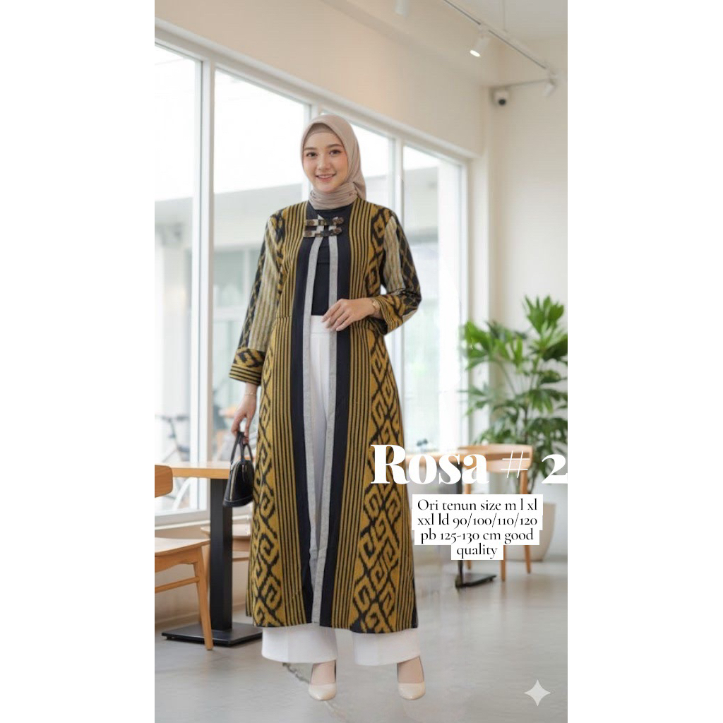 Atasan Wanita Outerwear Cardigan Long Outer tenun Kardigan Wanita Baju kerja Baju Batik atasan tenun