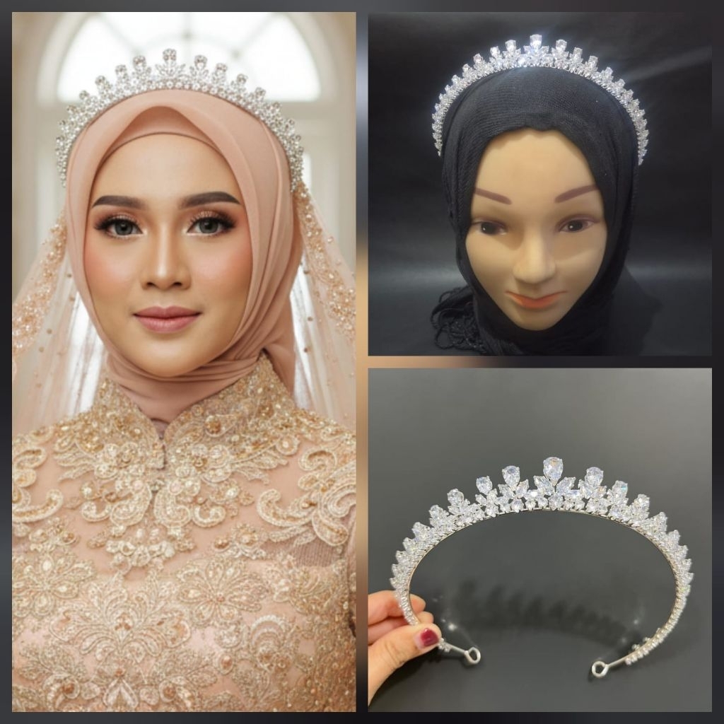 Mahkota Pengantin zircon Flora sampai Telinga