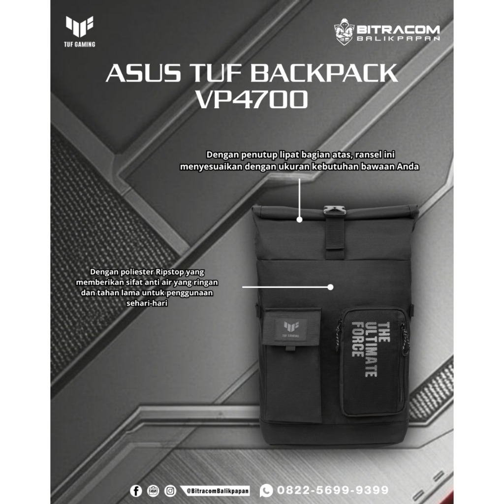 Tas Laptop Gaming Asus TUF - VP4700 - Tas Laptop Gaming