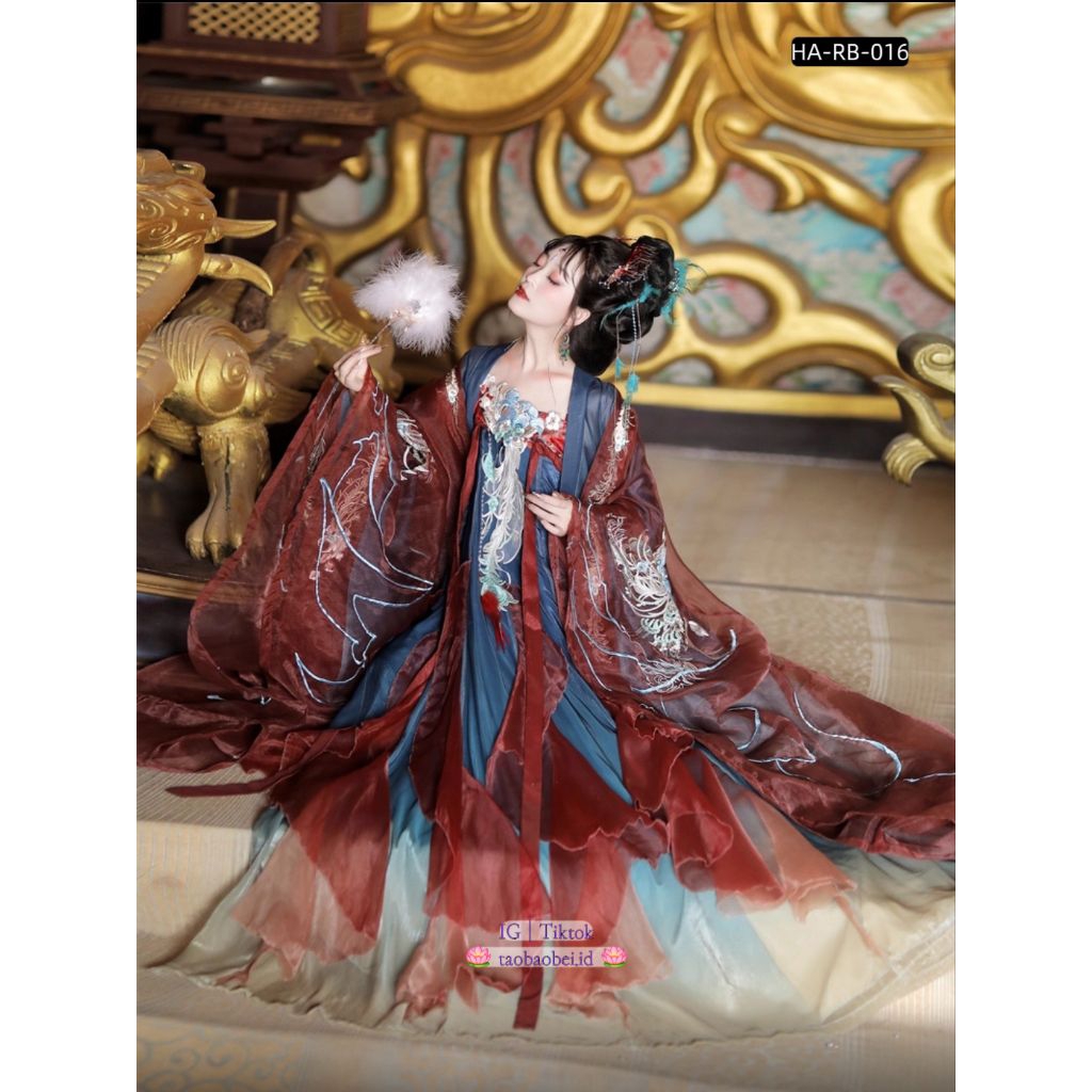 PO 1-2 Week Premium Hanfu【Hanxu | Fengpan Jinsi】Hanfu Wanita Desain Asli Gaya Tang Rok Cizi Klasik B