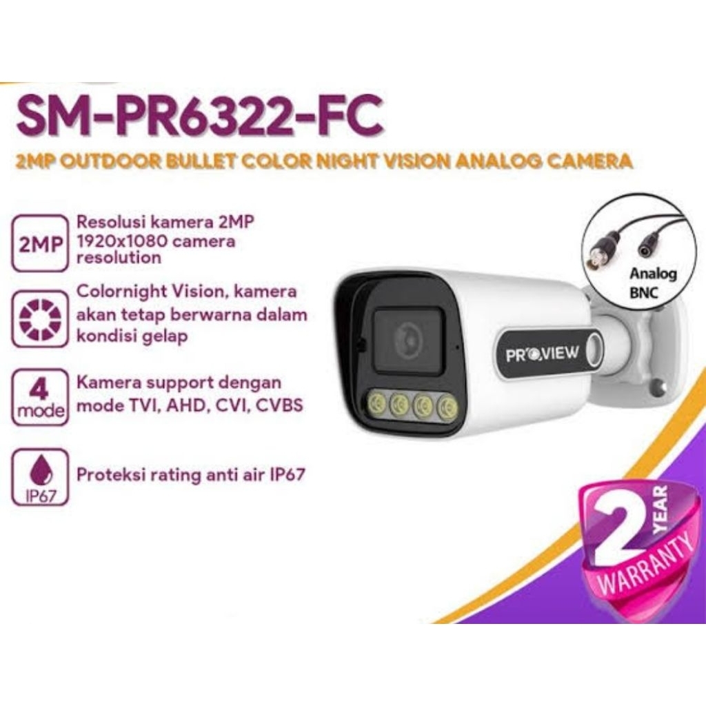 camera cctv 2 Mega fixel pull color outdoor