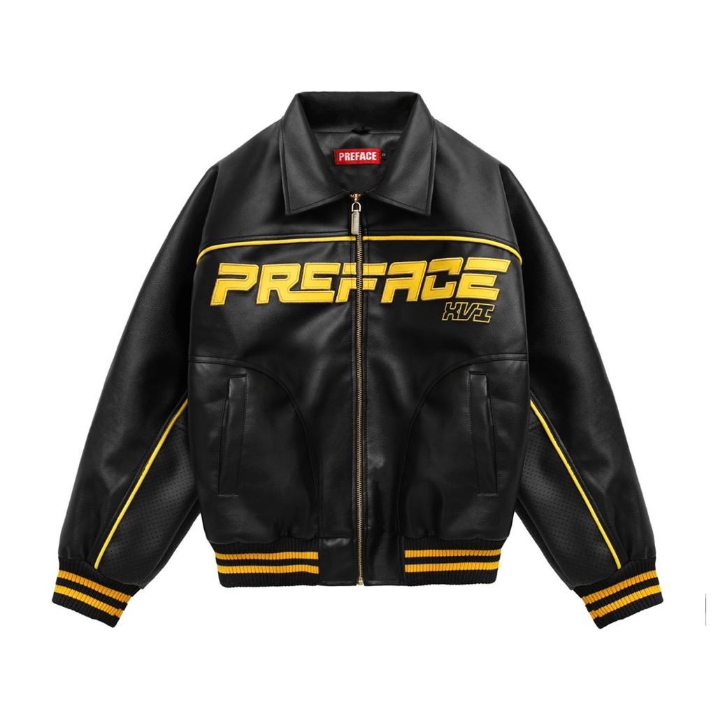 JACKET PREFACE GOLDEN ERA LEATHER BLACK