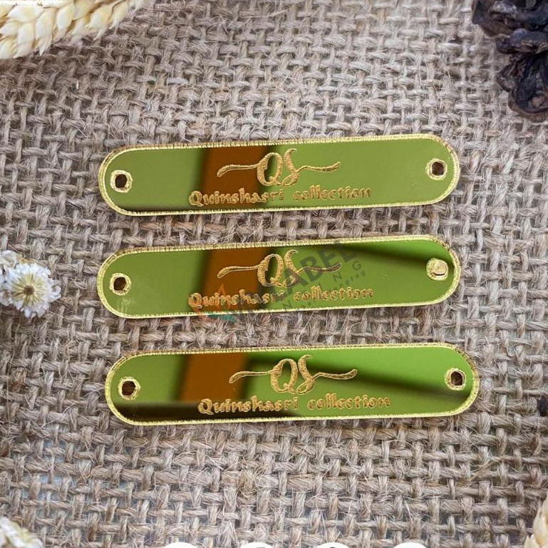 Label Akrilik GOLD/ Merk Akrilik/ Label Hijab/ Label Produk Akrilik/ Label Akrilik Costume/Acrylic