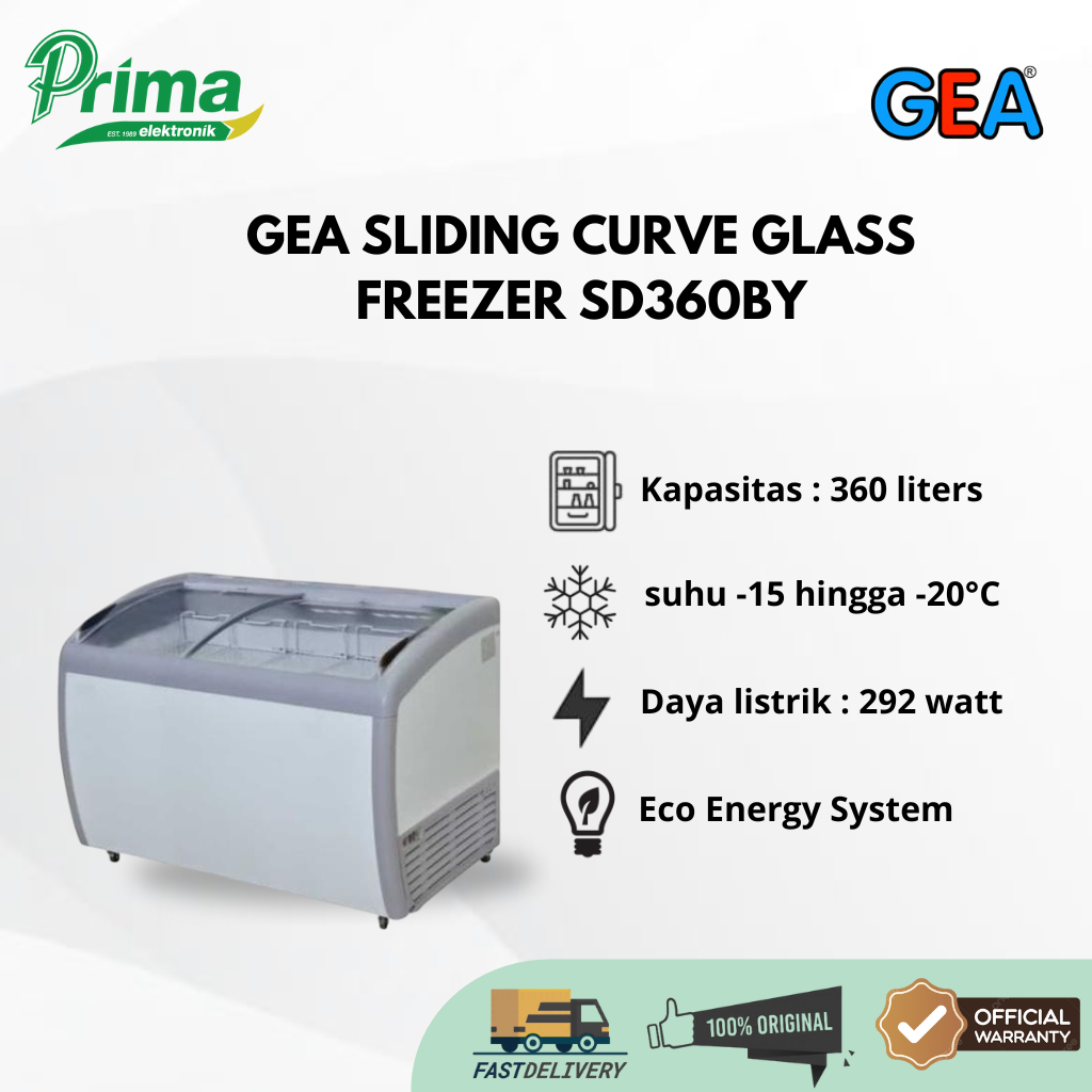 GEA SD360BY 360 Liter FREEZER SLIDING GARANSI