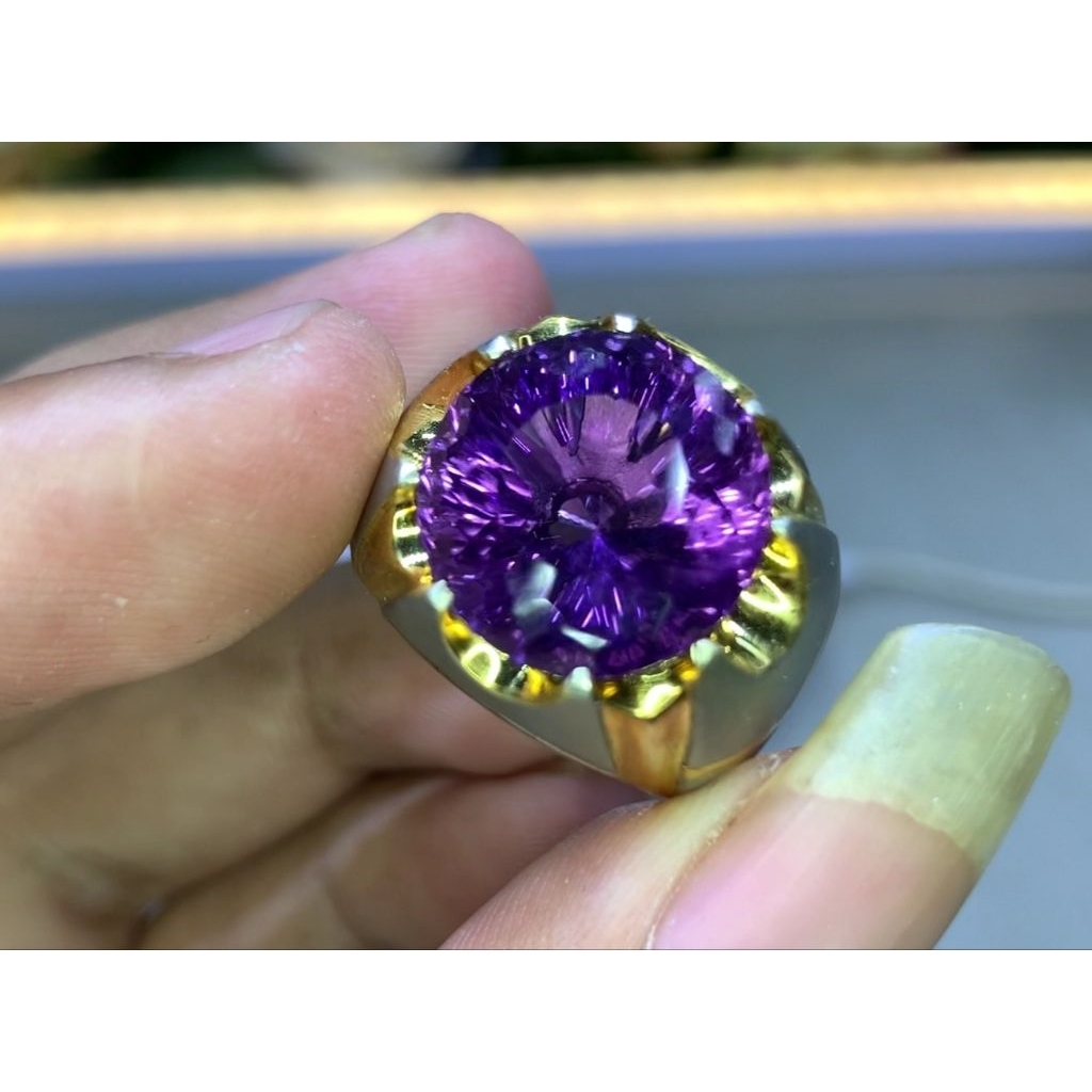 Natural amethys 12 ct Cgl lab Perak custem