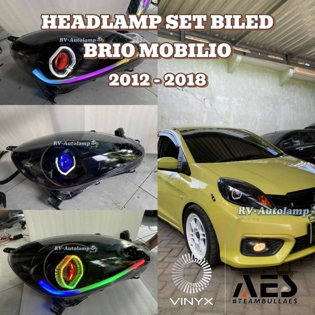 HEADLAMP SET BILED CUSTOM BRIO MOBILIO 2012 - 2018 AES VINYX PROJIE