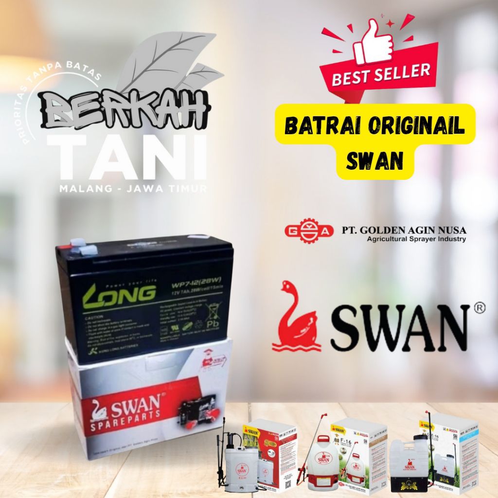 batrai original swan / aki sprayer elektrik / accu sprayer original / batrai sprayer elektrik