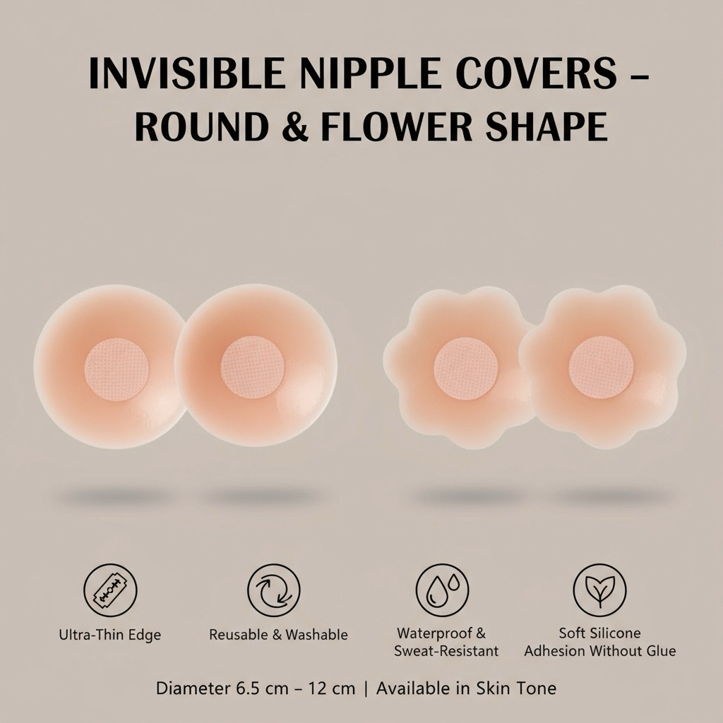 Reusable Women Breast Petals Lift Nipple Cover Invisible Petal Adhesive Strapless Backless Stick on 