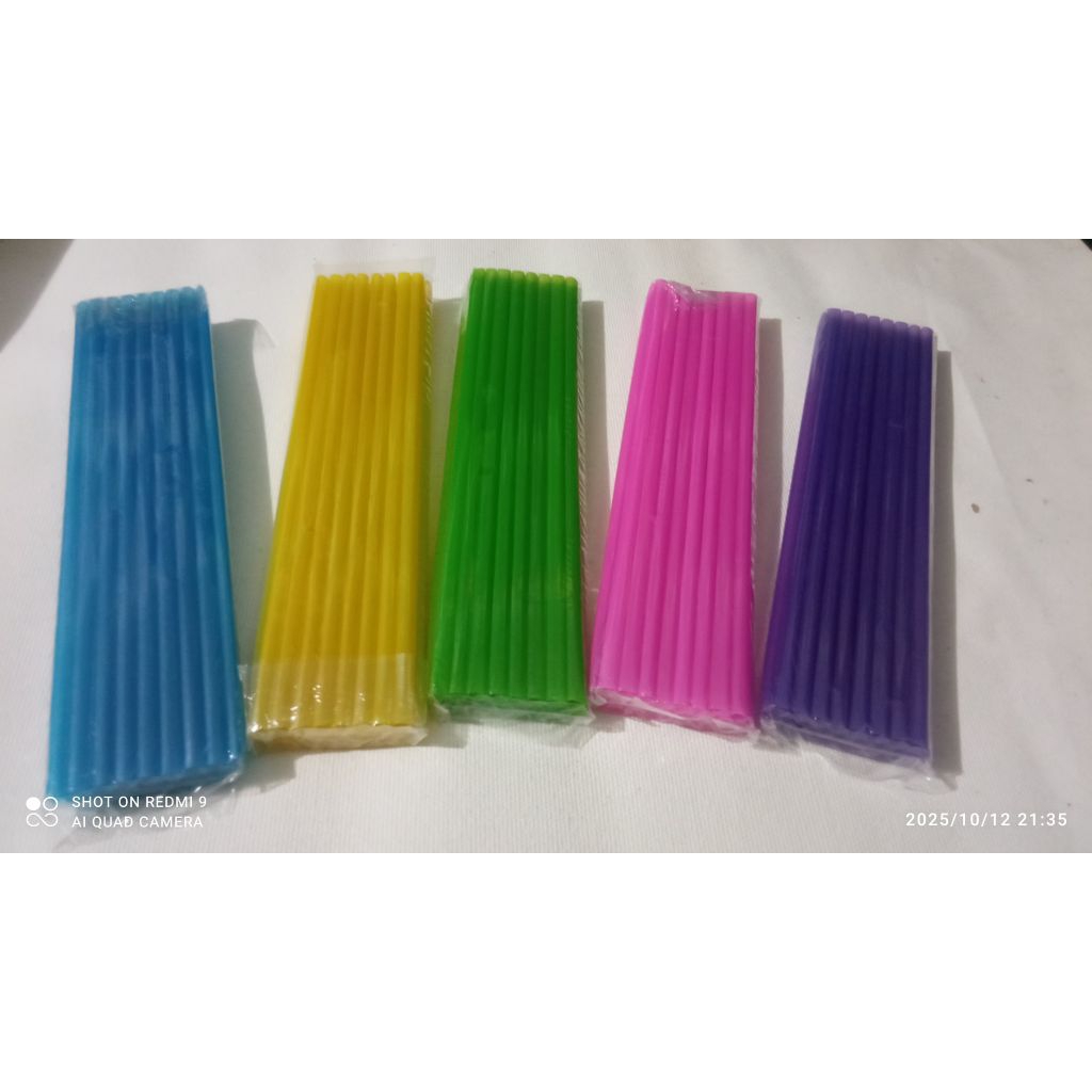 SEDOTAN PLASTIK PIPET MINUMAN WARNA WARNI PRAKARYA