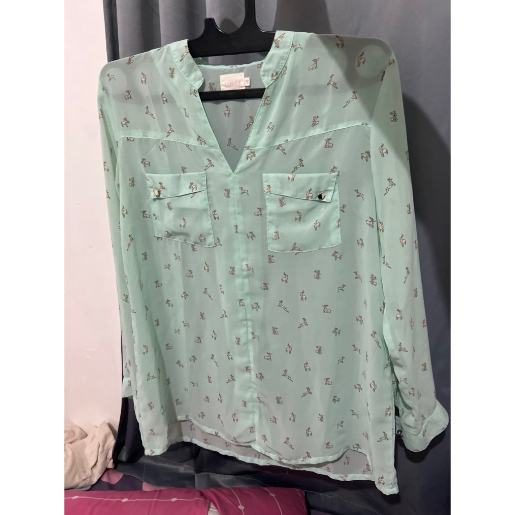 gaudi transparant shirt / kemeja transparan gaudi / character shirt rabbit