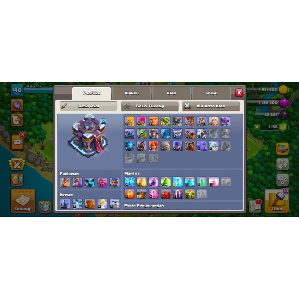 AKUN COC TH 15 ( SEMI MAX  )
