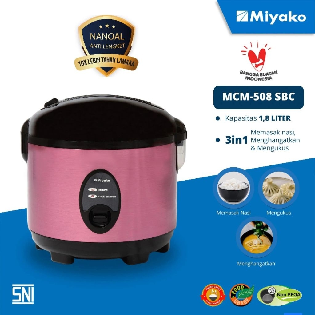 magic com miyako 1,8 liter magic com miyako mcm 508 sbc magic com miyako nanoal