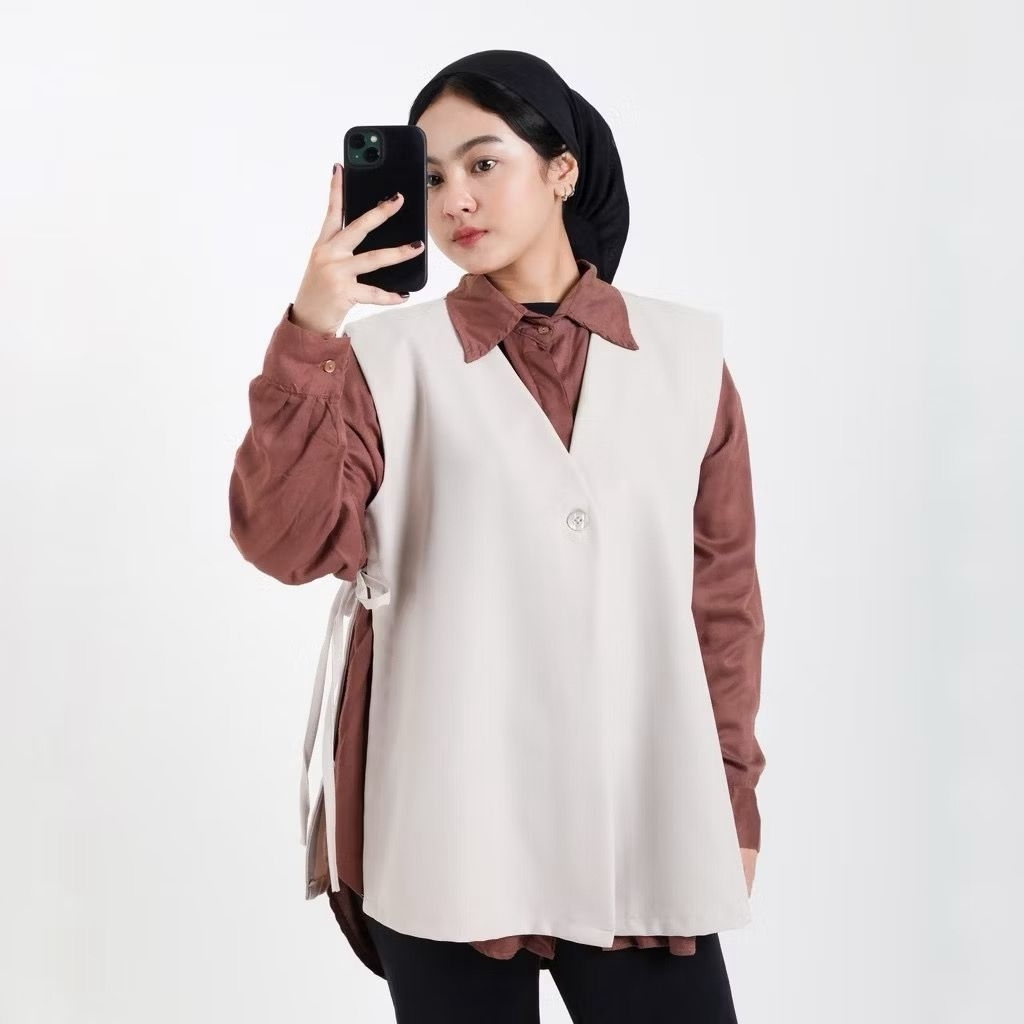 Rompi Vest Wanita Remaja Model Korea | Outer Casual Celia