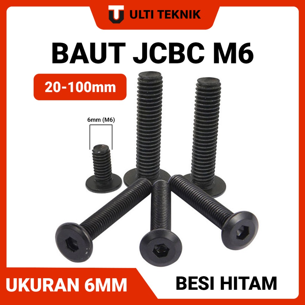 Baut JCBC M6 Hitam | Baut Box Speaker | Baut Knockdown Furniture