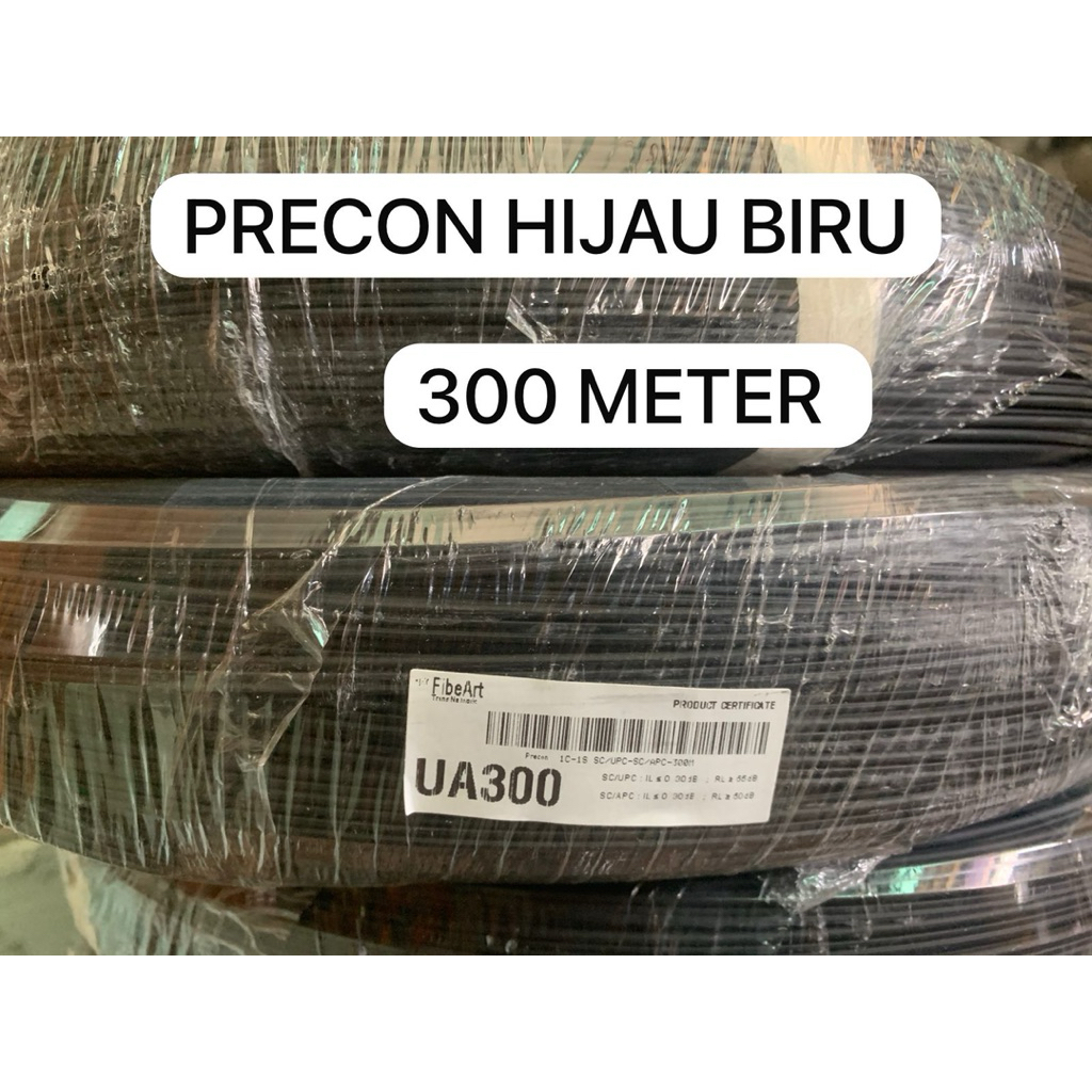 Kabel Fiber Optik Precon 300 Meter Konektor Hijau - Biru