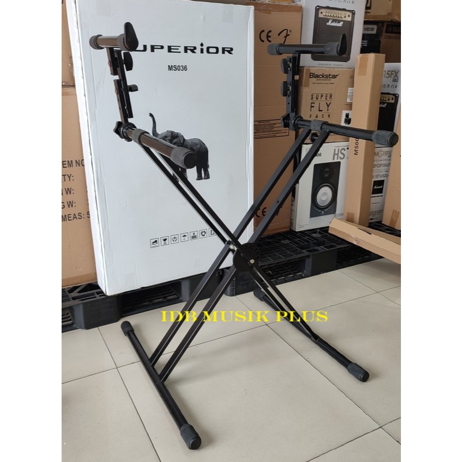 Stand Keyboard 2 Susun Superior MS036 MS 036 Keyboard Stand Double Original