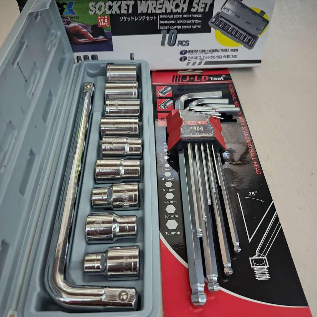 PROMO KUNCI SHOCK SOK 10PCS KTP 8-24 MM + KUNCI L JLD BALPOIN / TOOLSET / TOOLS