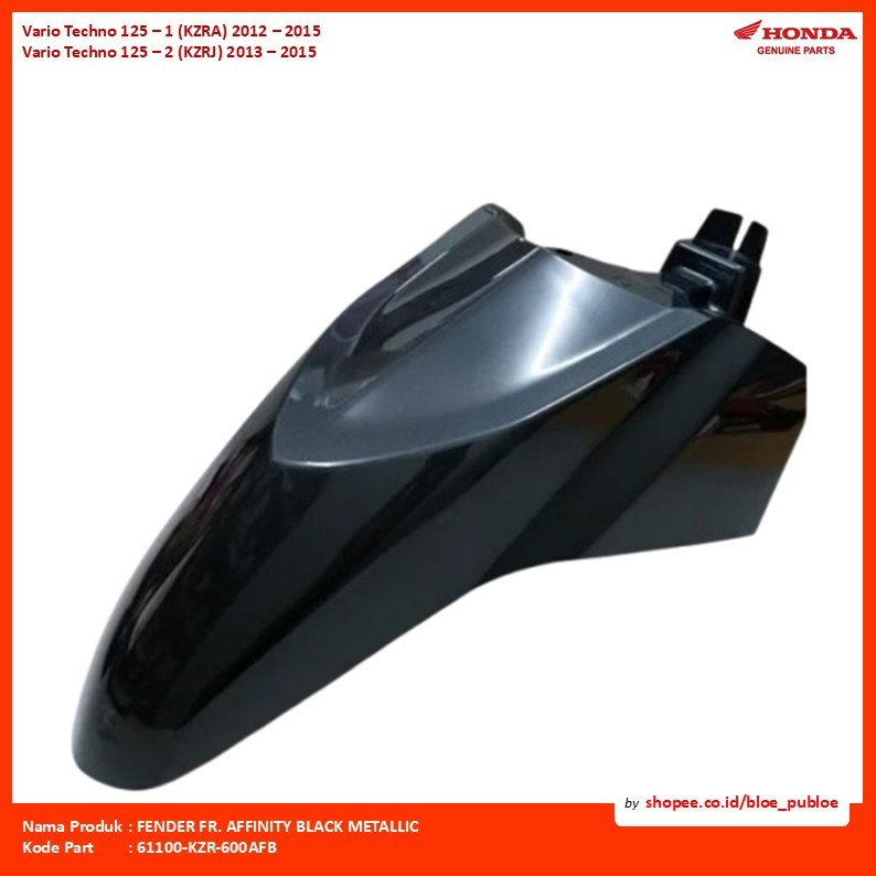 Spakbor Depan Hitam Metalik Honda Vario Techno 125 FI/FENDER FR. AFFINITY BLACK METALLIC/61100KZR600