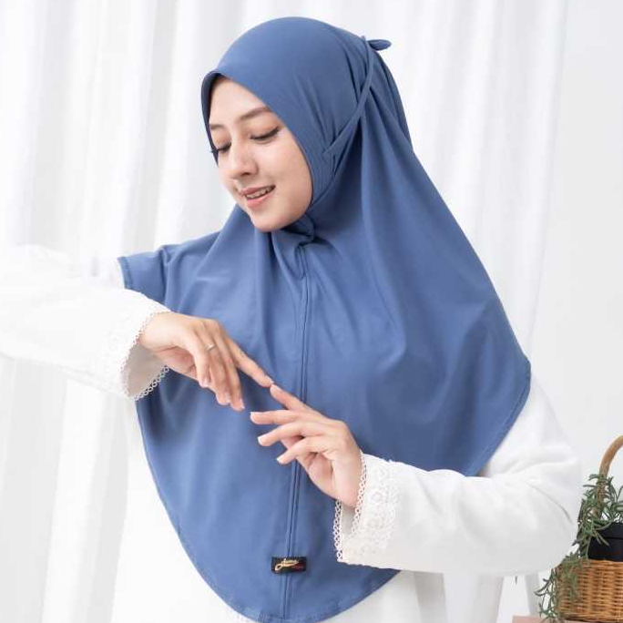 JUMA Hijab Instan Syria tali Jilbab Kerudung Tali Non Pad bahan jersey super premium
