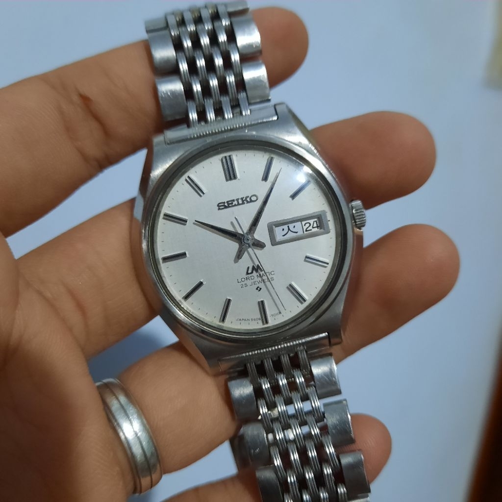 Seiko LM Lord Matic Linen Dial 5606-7010 Automatic White