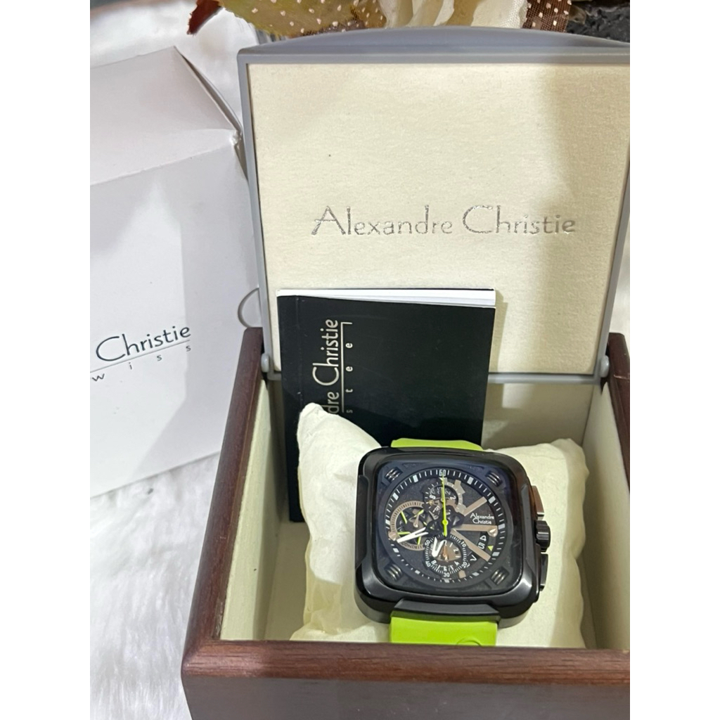 Dijual Jam Tangan Sporty Alexandre Christie, AC 6577 MC Rubber Hijau