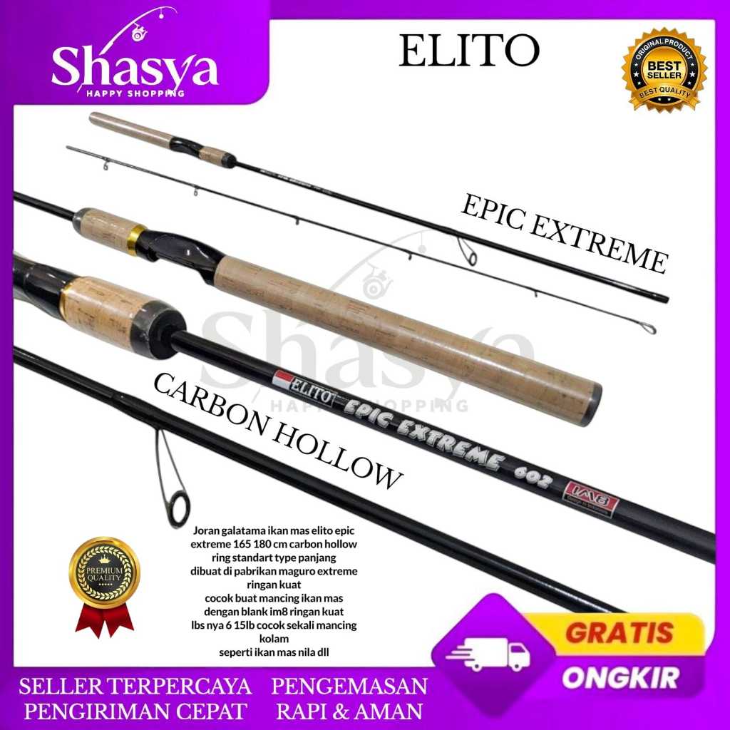 Joran elito epic extreme galatama ikan mas 165 180Cm - Joran carbon hollow