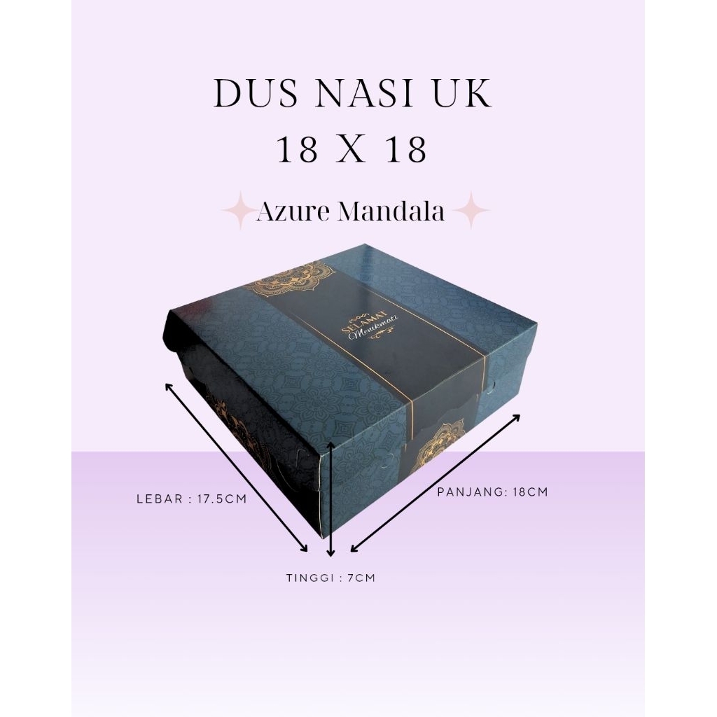 dus nasi R8 azzure mandala 18x18 / kotak nasi 18x18 R8 azzure mandala