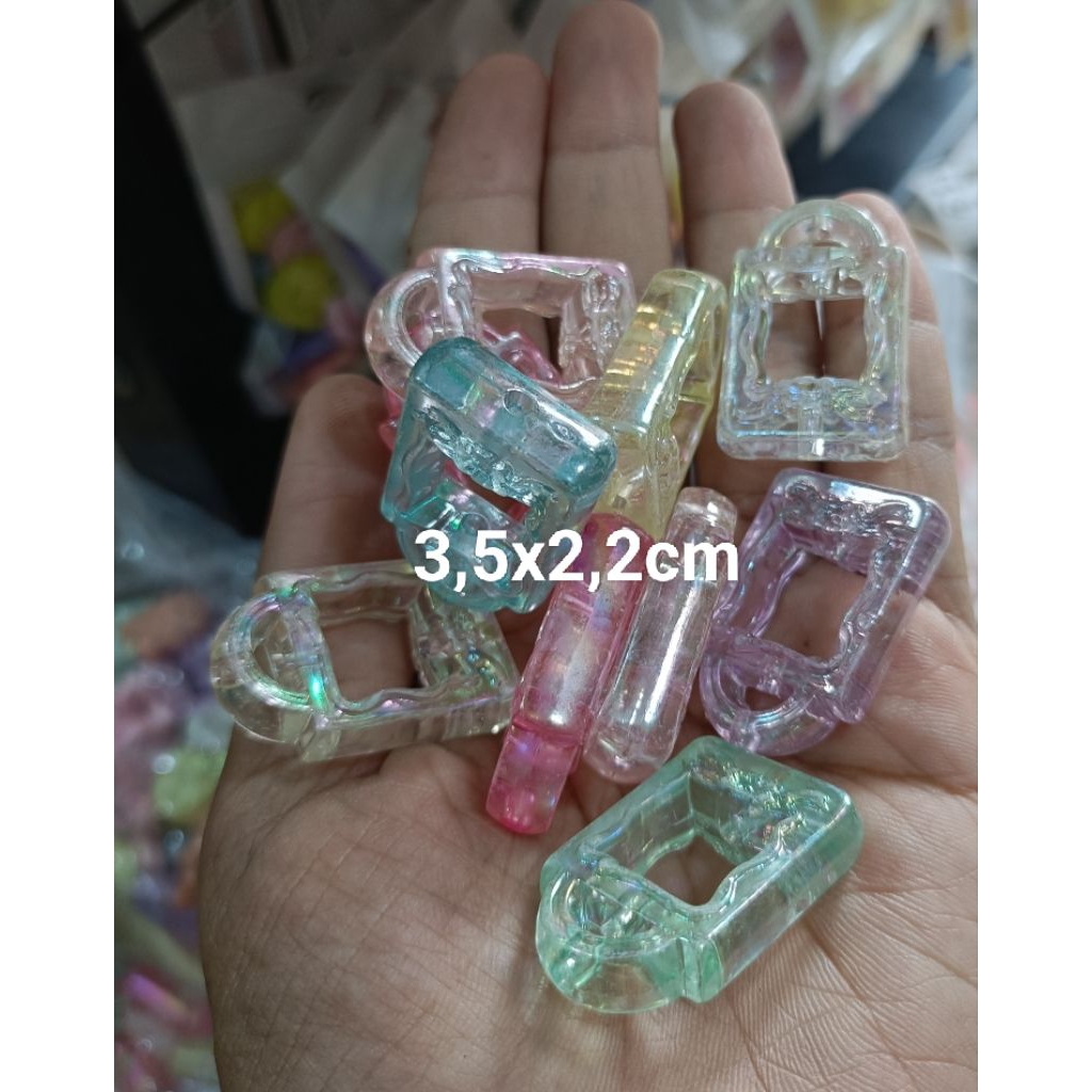 mute manik bingkai bening kilap AB (-+50gram(sa)