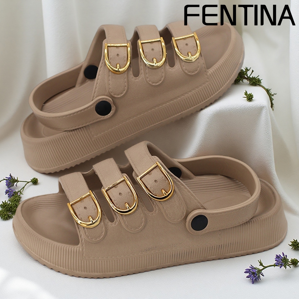 FENTINA Sandal Biam Wanita Kekinian Elegan Sandal Jelly Tali Wanita Sepatu Sandal Wanita Korea