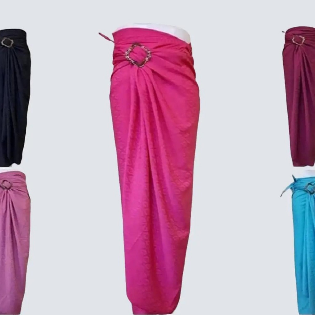 Rok Wanita Model Kain Lilit Polos Bahan Kain Dobi Warna Merah