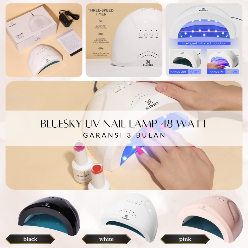 DIJAMIN AWET BLUESKY UV Led Nail Lamp 48w GARANSI 3 bulan