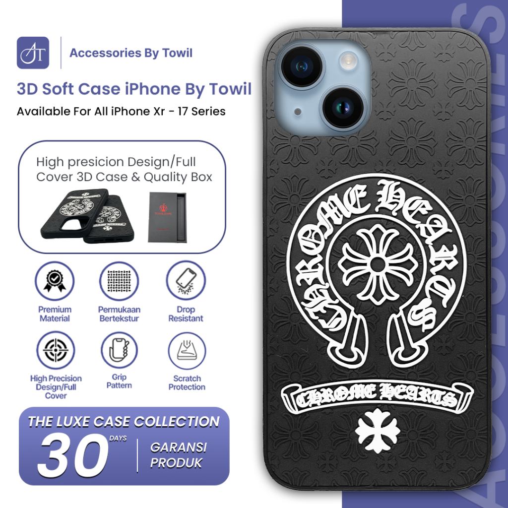 Softcase Case iPhone Chrome Heart 16  16Pro 16Promax 15Pro 15 Pro Max 15 Plus 14 Pro Max 14 Pro 14 P