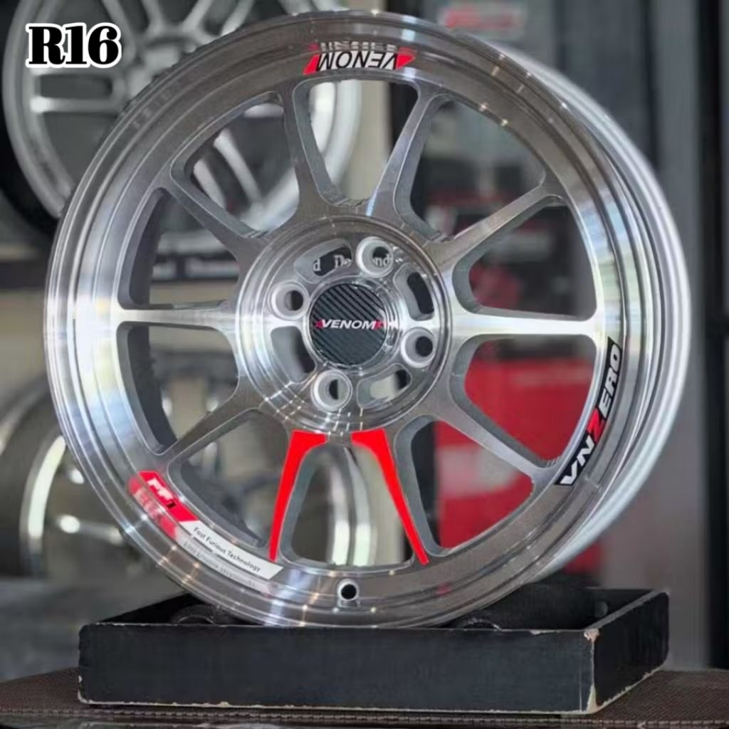 velg mobil R16 JF LUXURY VENOM FLOW FORMING RING 16 velg racing Fronx baleno Soluna corolla brio jaz