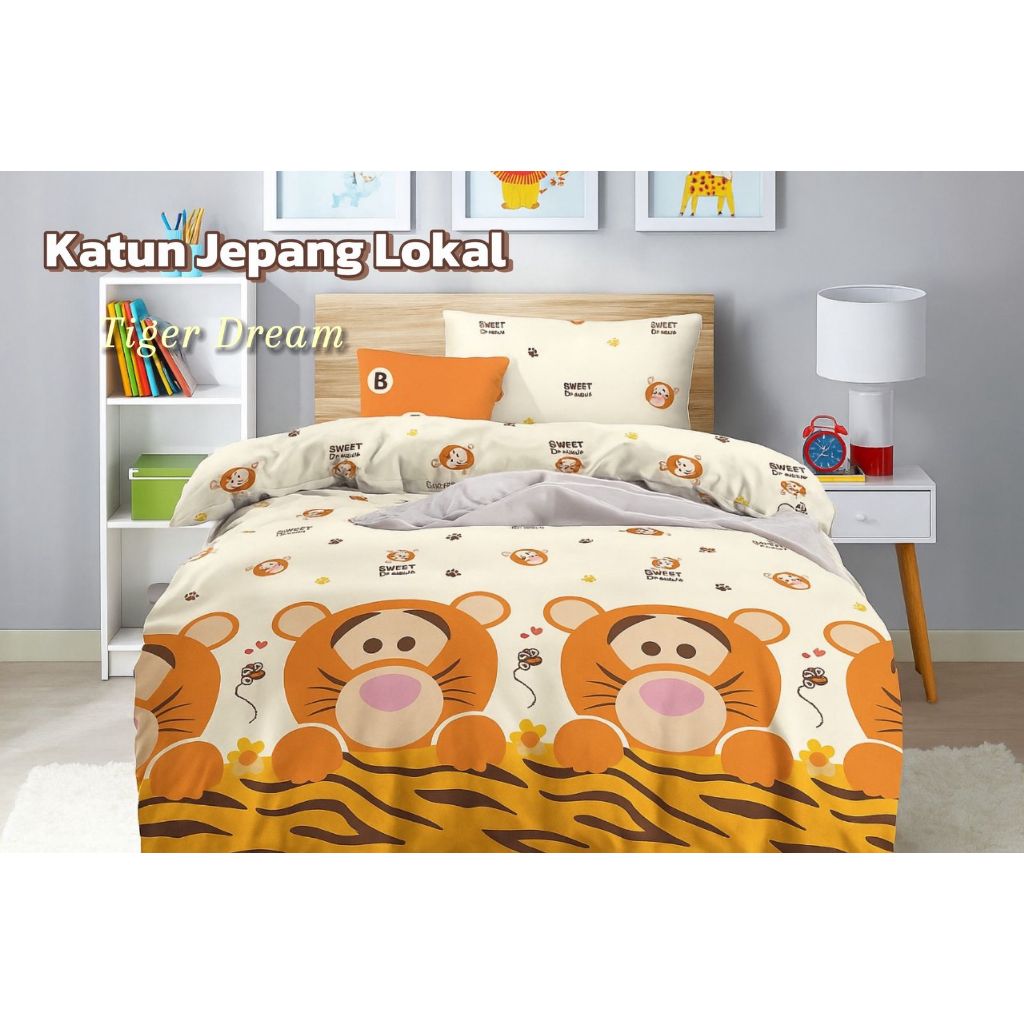 Sprei dan Bedcover set Katun Jepang Lokal Cvc Premium motif anak 120x200 160x200 180x200 200x200 / s