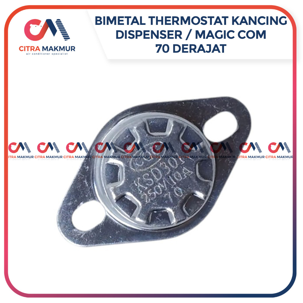 Thermostat Dispenser Magic Com Jar Rinnai 70 Derajat Yong Ma Sanken Bimetal  Sensor Suhu Thermo Disc